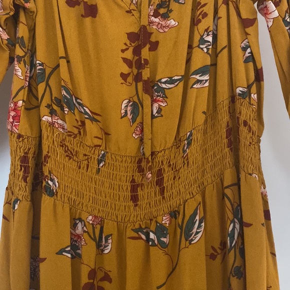 indigo rose Dresses Indigo Rose Brand Floral Mustard Yellow Dress